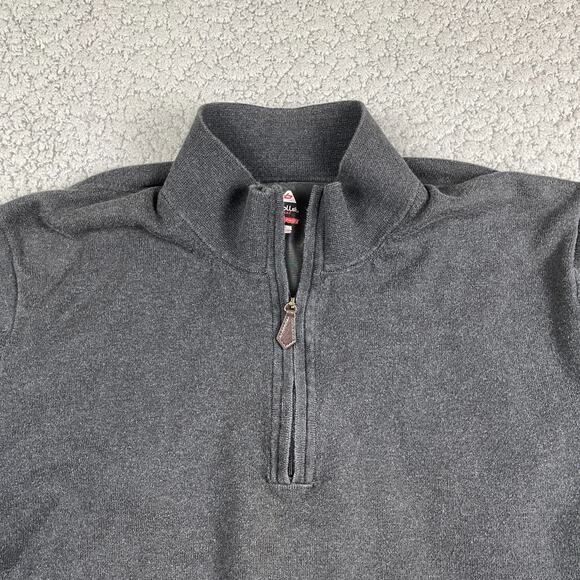Bolle Lined 1/4 Zip Knit Golf Sweater Mens Medium Gray Warm Layers - Picture 2 of 8